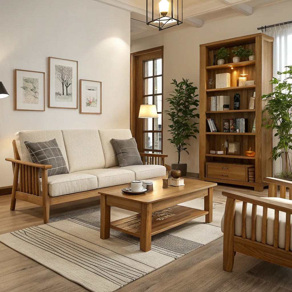 Handcrafted Scandinavian furniture in a cozy living room